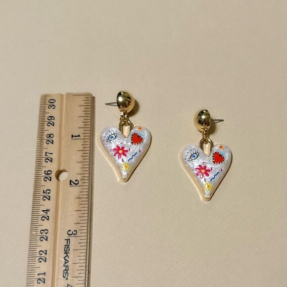 Boho heart earrings N688 - Picture 4 of 4